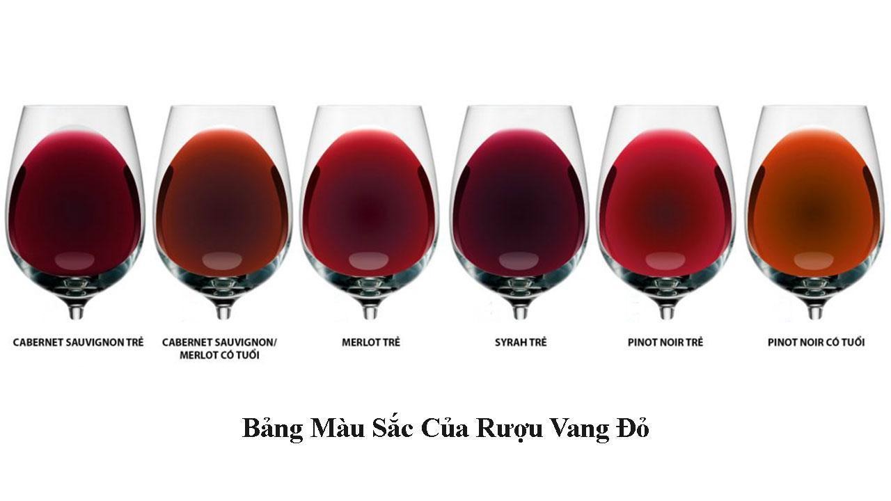 Màu đỏ rượu vang và ảnh hưởng của giống nho