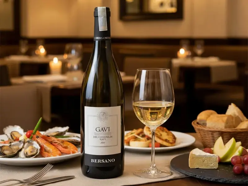 Vang trắng Bersano Gavi di Gavi DOCG tươi mát, độ chua sắc nét