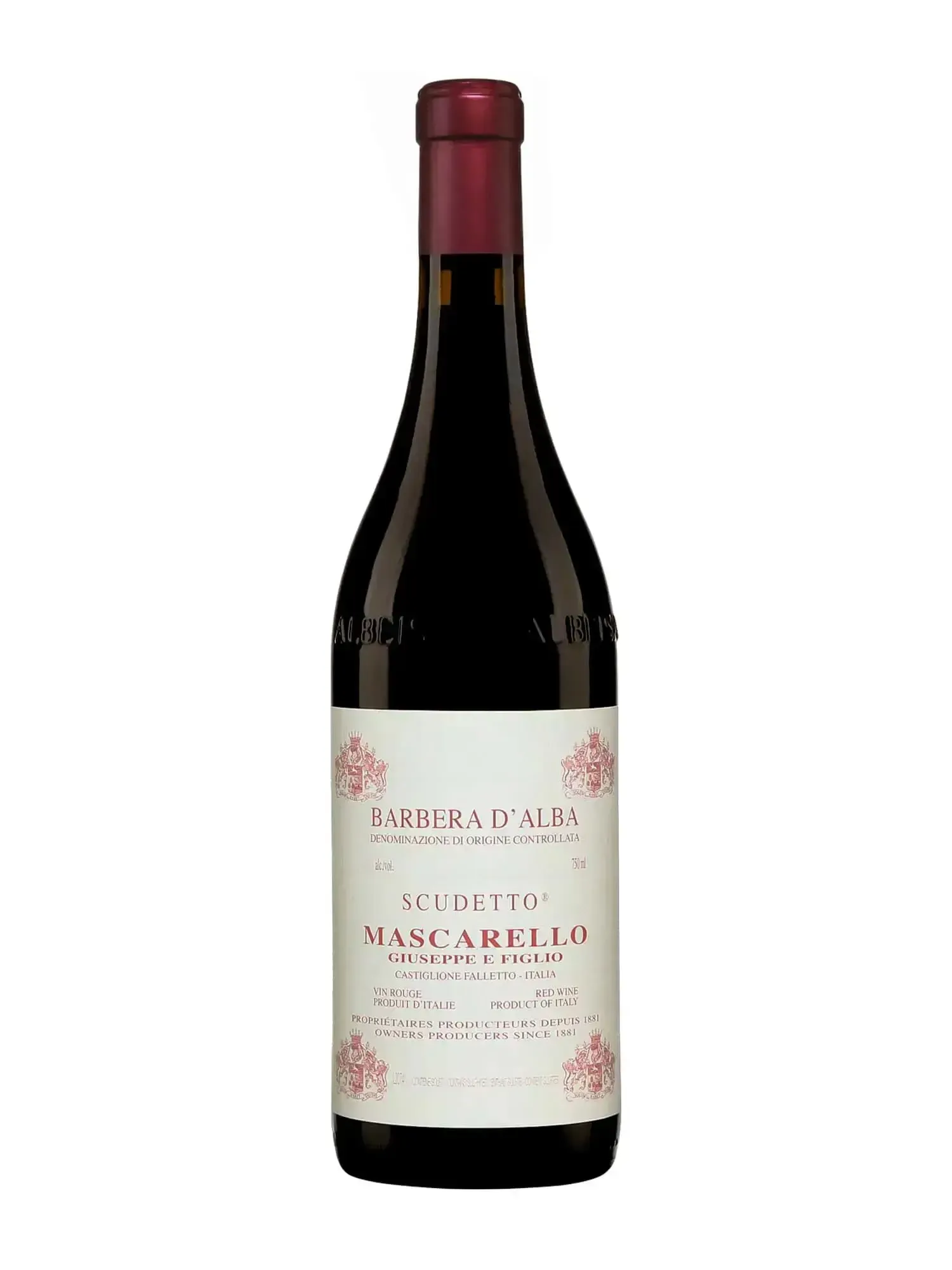 Chai rượu vang Mascarello Giuseppe e Figlio, Scudetto, Barbera d'Alba 2018