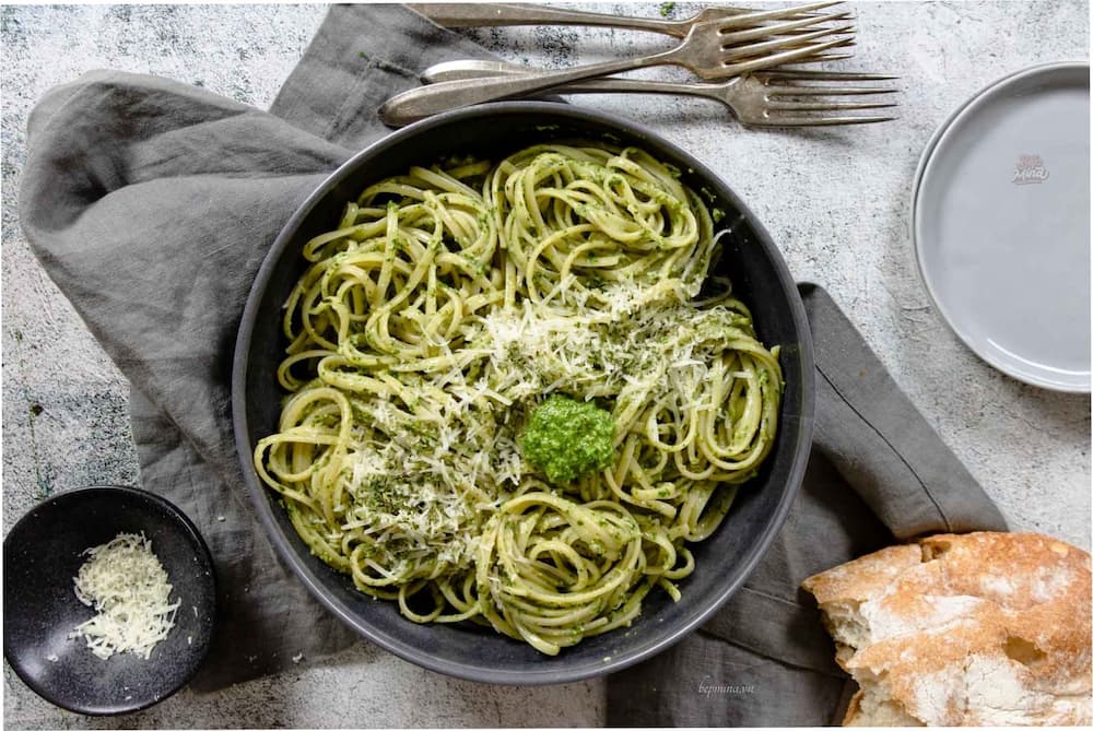 Mì Ý Pesto mang hương thơm đặc trưng của húng quế