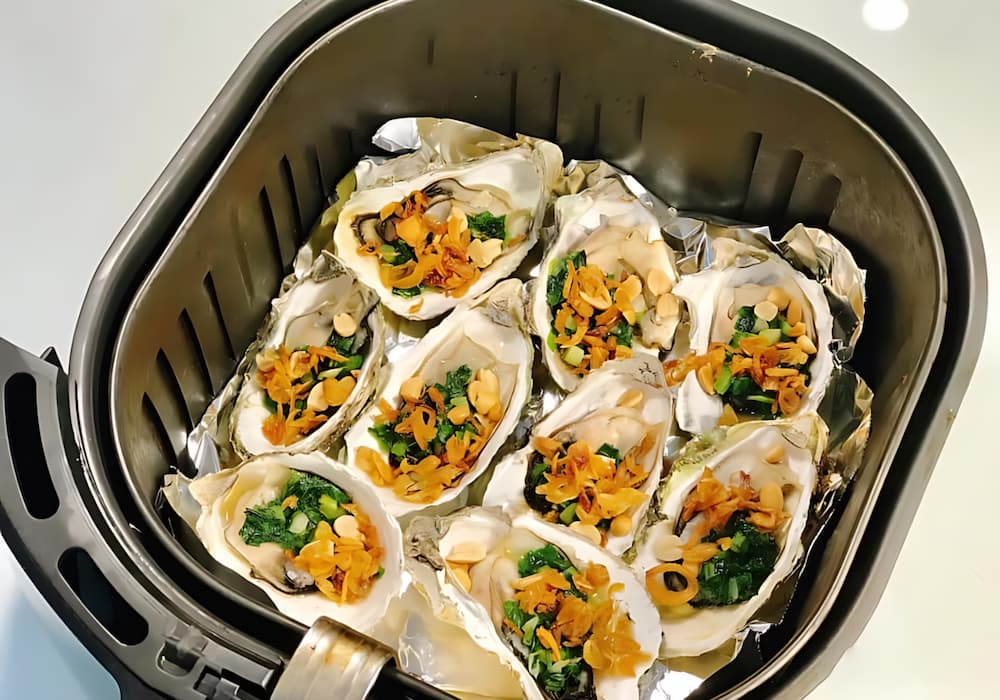 Nướng hàu đơn giản bằng nồi chiên không dầu