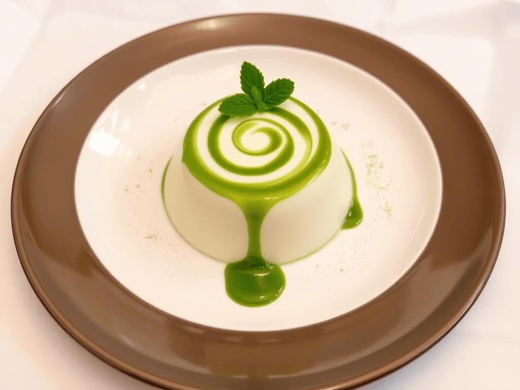 Panna Cotta trà matcha mang hương vị thanh mát