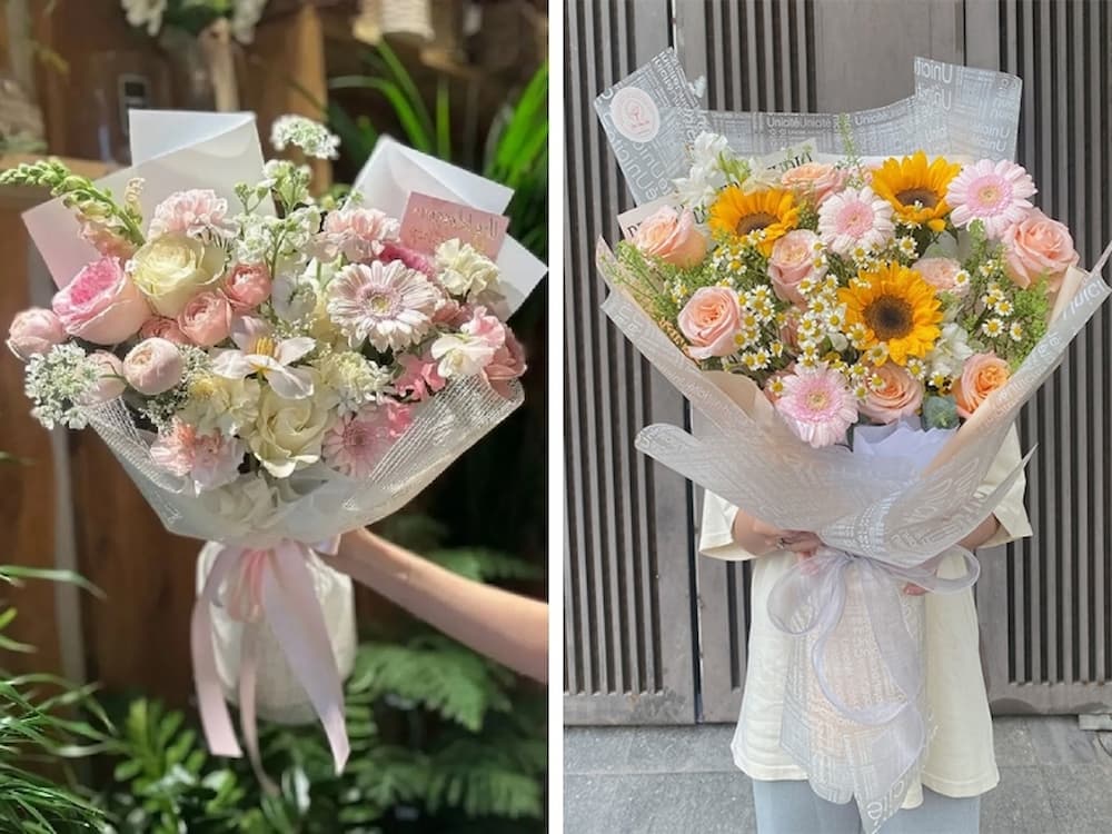 Hoa tươi gửi gắm lời chúc mừng giản dị nhưng đầy cảm xúc